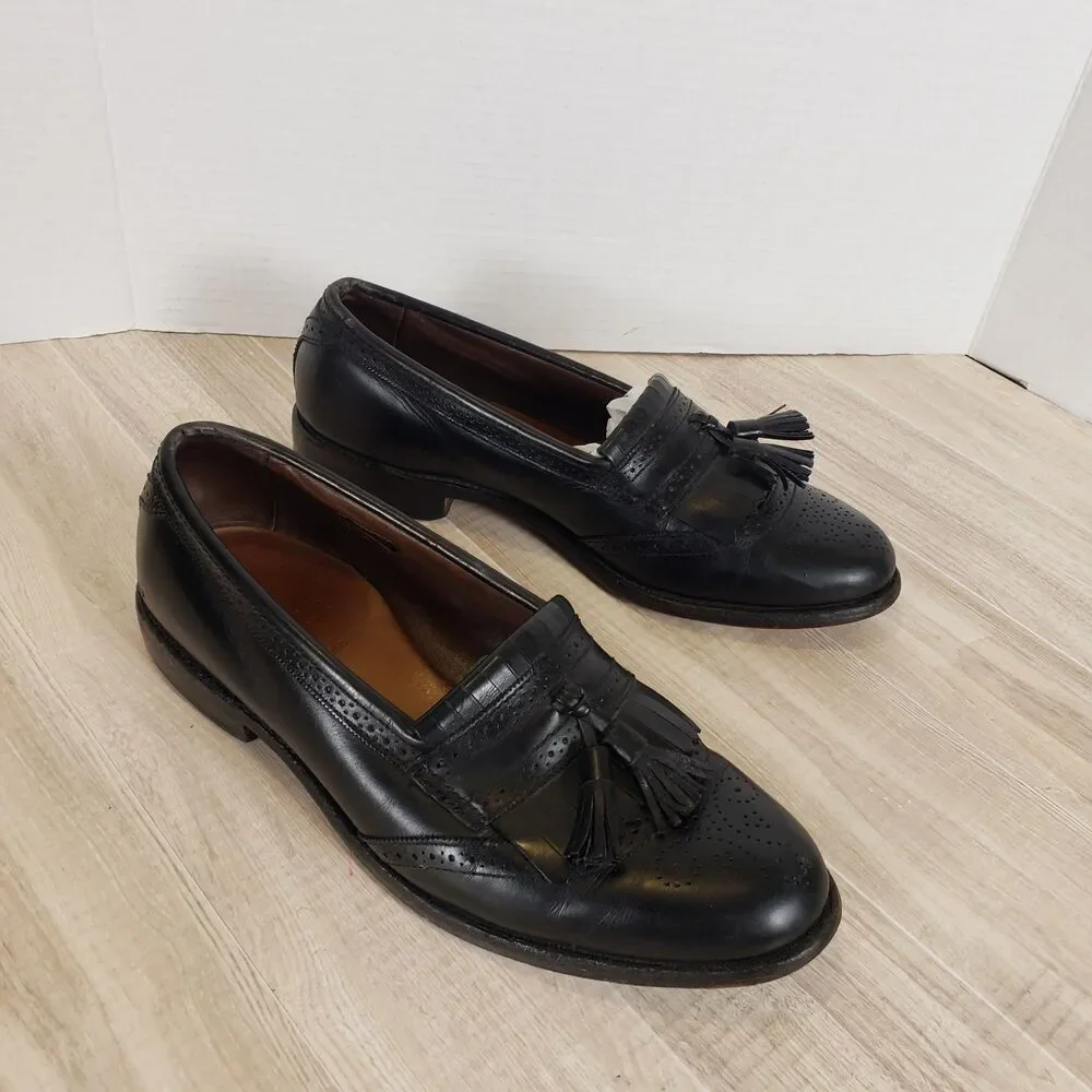 Allen Edmonds Bridgeton Shoes Mens 9.5B Black Leather Dress Tassels Loafers